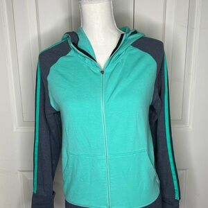 Asics Aqua and Charcoal Hoodie